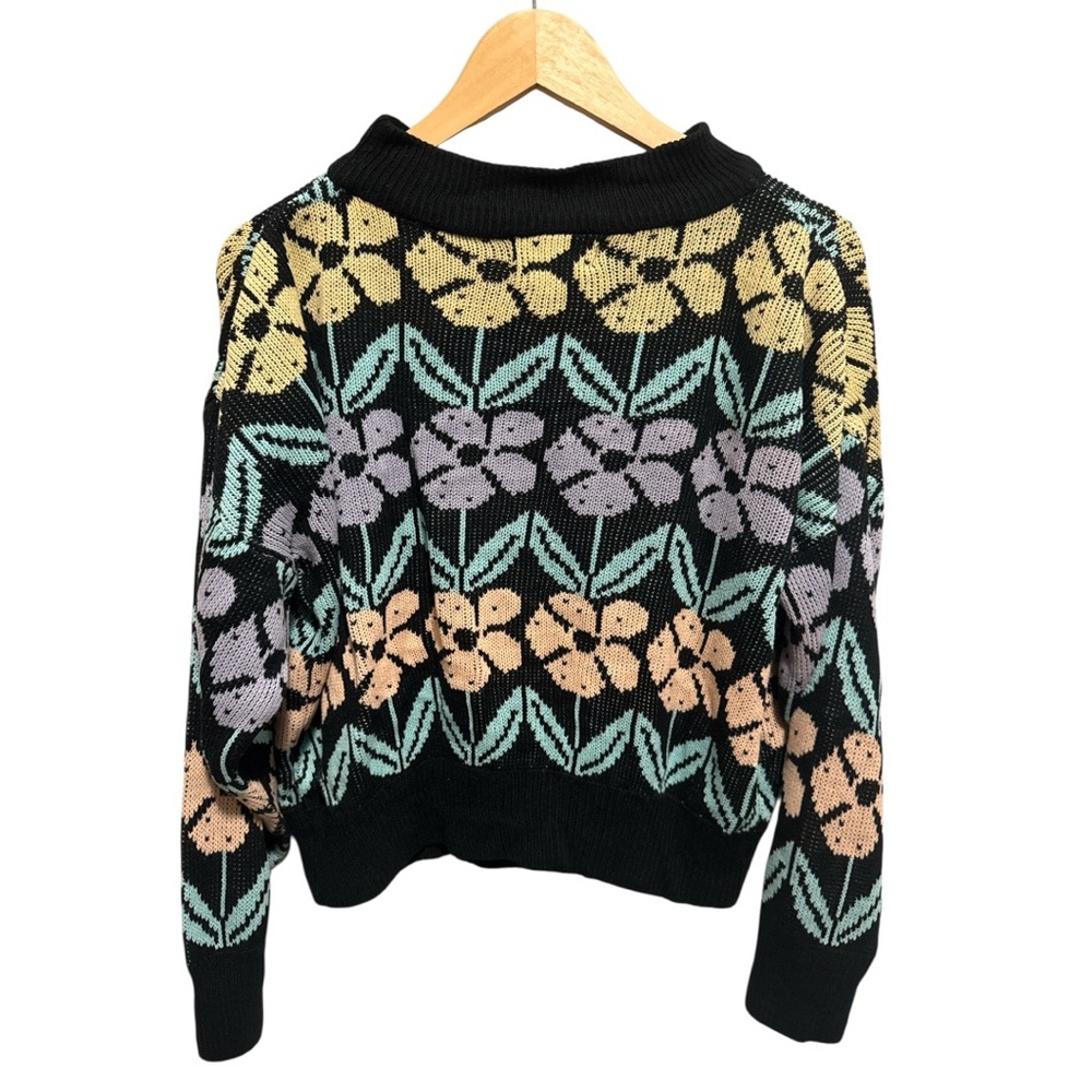Colorful Vintage Floral Knit Sweater by Gerard Works